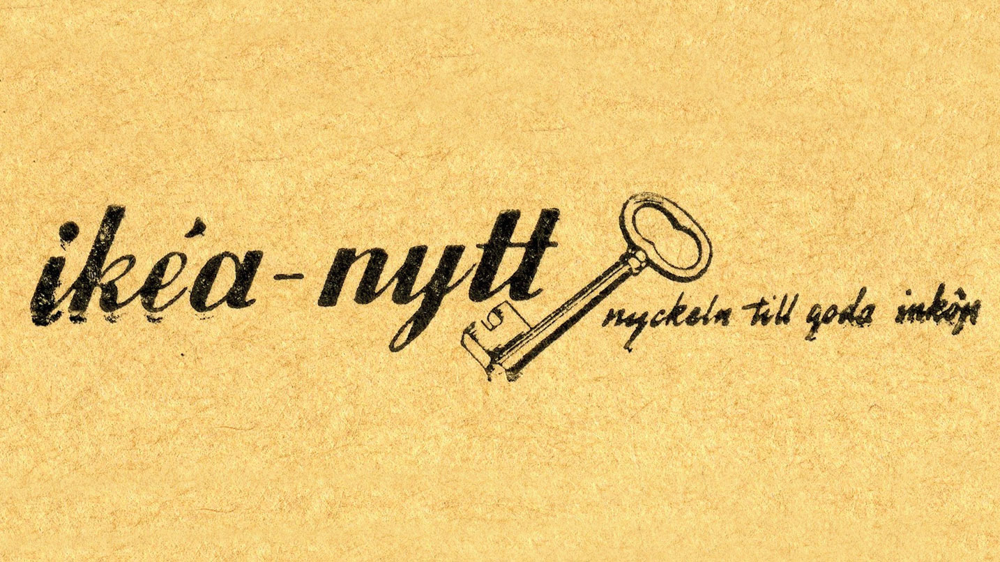 Texten ikéa-nytt står bredvid en tecknad nyckel, följd av texten nyckeln till goda inköp.