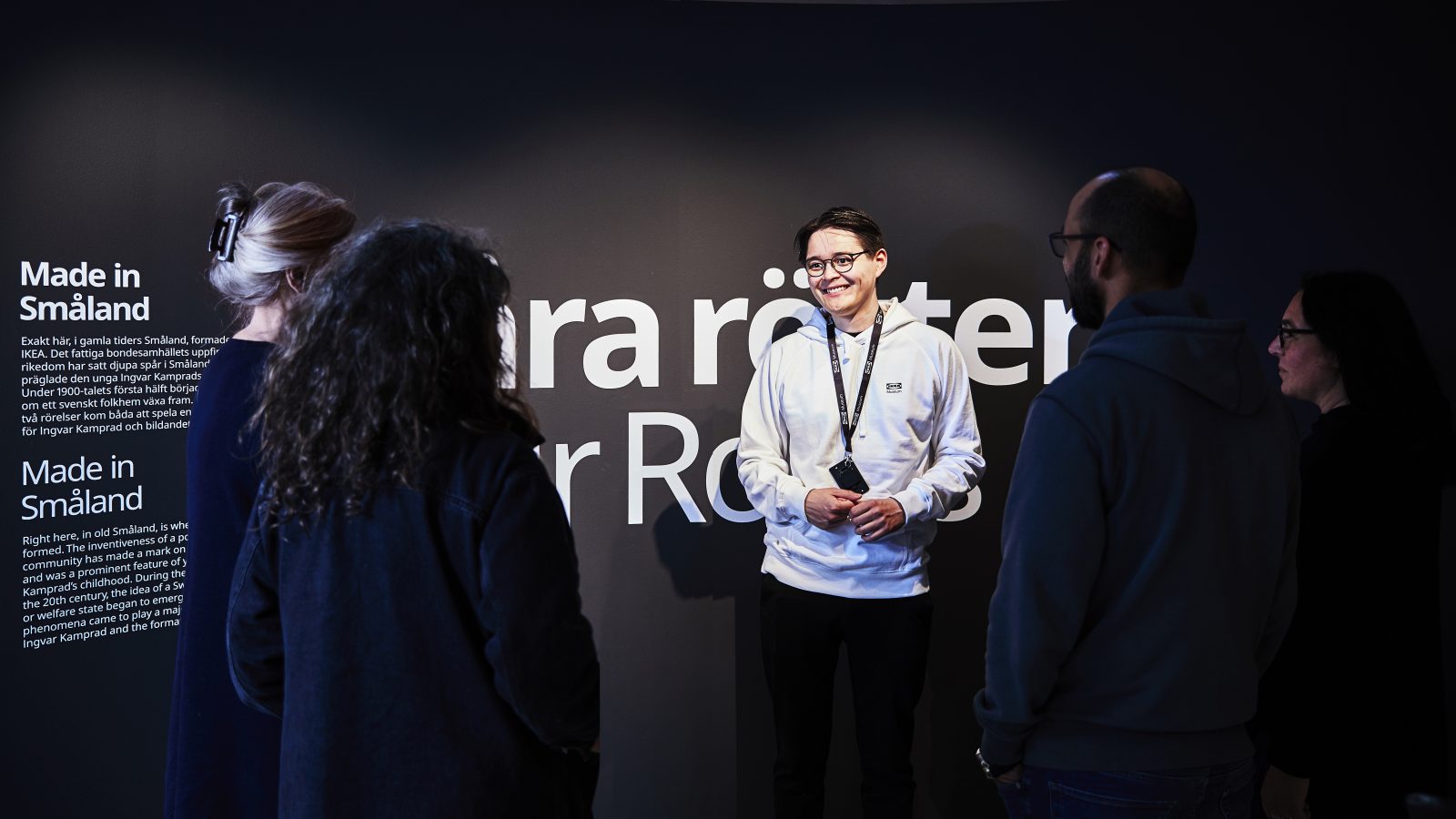 A group on a guided tour at IKEA Museum.