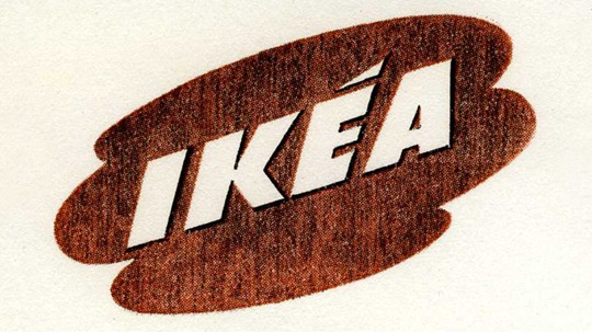 Brown and white old-style IKEA logo.