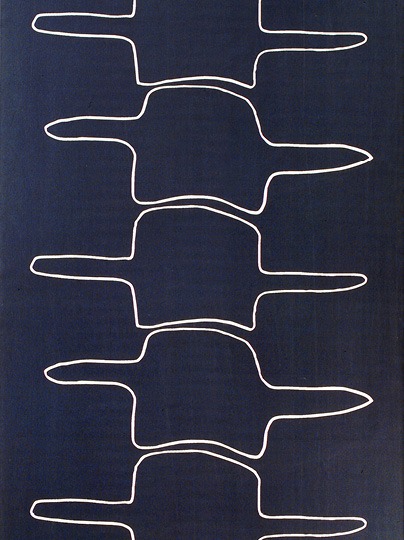 Simple white pattern on fabric with a dark blue background, IKEA PS LÄNK.