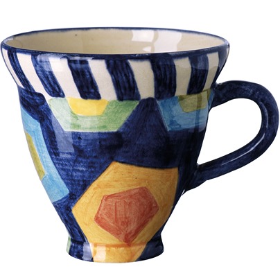 Ceramic mug with bold organic and brightly coloured pattern, PROTEST.