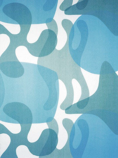 Fabric with a bold organic pattern in blue tones, IKEA PS ALGER.