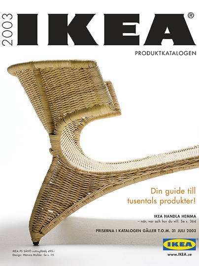 Cover of IKEA catalogue with rattan recliner IKEA PS SÄVÖ.
