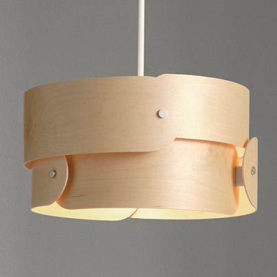 Round pendant lamp crafted from curved natural wood, SÖDÅKRA.